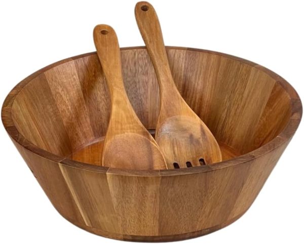 Large Wooden Salad Bowl Set