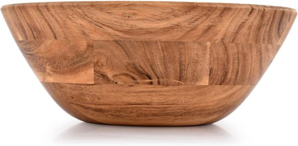 Wood Fruit Bowl for Fruits or Salads,Serving Dish Looks Absolute Beautiful With Your Kitchen (10" x 10" X 4") - Image 2