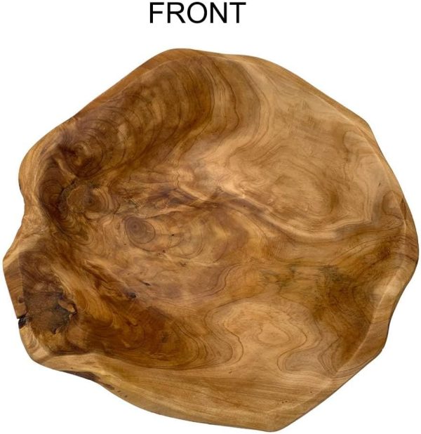 Wood Salad Bowl(10"-12"), Handmade Natural Root Wooden Decoration, Crafts Bowl Serving for Fruit, Snack, Food - Image 2