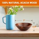 Wooden Serving Bowls, 7 Inch Set of 4 for Salad, Soup, Noodle and More