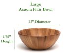 Round  Serving Bowl for Fruits or Salads, Large, 12" Diameter x 4.5" Height, Single Bowl