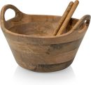Serving Bowl, Salad Bowl, Wooden Mixing Bowl, (Mango Wood)