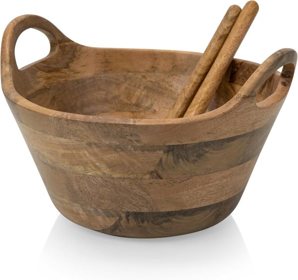 Serving Bowl, Salad Bowl, Wooden Mixing Bowl, (Mango Wood)