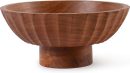 Wood Footed Bowl– Handcrafted Decorative Fruit Bowl with Elegant Carving Design for Dining, Serving, and Home Décor- 12 Inch Wooden Pedestal Bowls by
