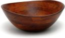 Cherry Finished Wavy Rim Serving Bowl for Fruits or Salads, Matte, Large, 13" x 12.5" x 5", Single Bowl