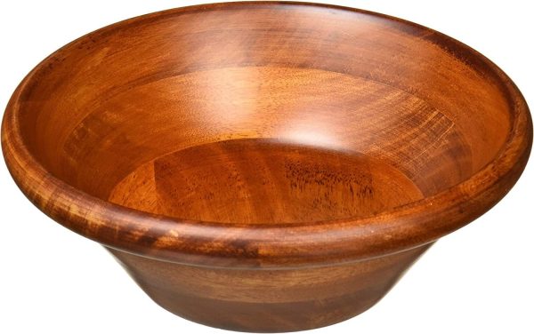 Cherry Finished Salad Bowl, Small, 7" Diameter x 2 1/2" Height, Single Bowl