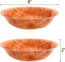 8 Pack Wooden Woven Salad Bowl, 8 Inch Stackable Round Wood Serving Bowl, Rustic Mixing Bowl for Salad, Fruits, Vegetables, Natural Birch Wood