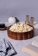 Wood Fruit Bowl for Kitchen Counter | Wooden Salad Bowl For Salad, Food | Handcarved Scallop | No Leaks No Cracks Straight Walls | Large 12x12x3.5 inches | Designed in USA Handmade In India