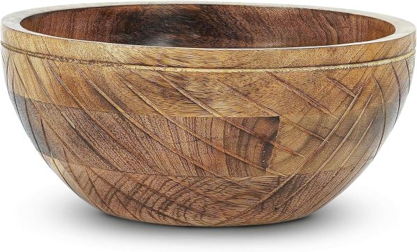 9'' Wooden Fruit Bowl, Regular Serving Bowl for Salads, Cereals, Snacks & Mixing | Decorative Bowls for Kitchen |  Collection