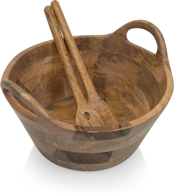 Serving Bowl, Salad Bowl, Wooden Mixing Bowl, (Mango Wood) - Image 2